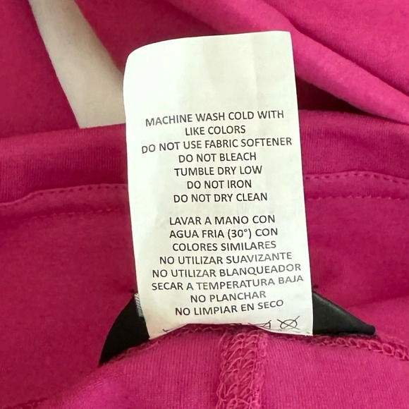 Bebe Sport Sequin Logo Leggings Size XL Festival Fuschia Pink Ankle Length - Picture 9 of 9